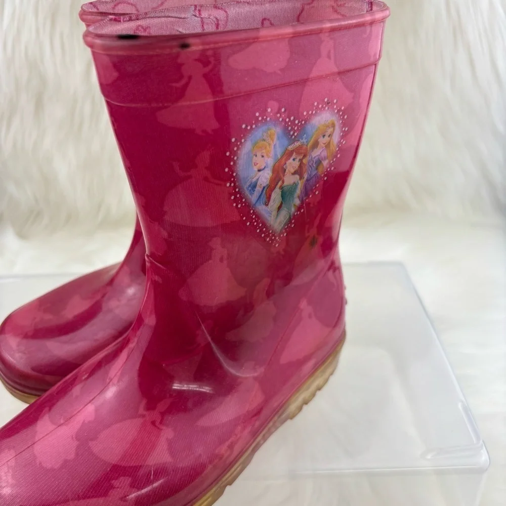DISNEY PRINCESS HOT PINK RAIN BOOTS SIZE S/M